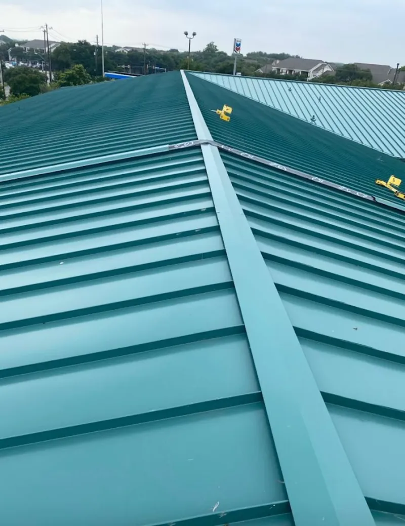Green commercial metal roof ridge and valley for Metal Roof Repair in Willmar